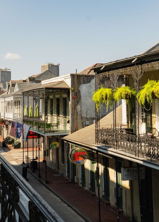 Bourbon St View from a suite balcony