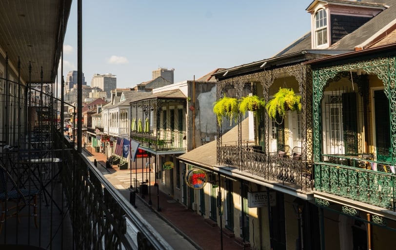 Bourbon St View from a suite balcony