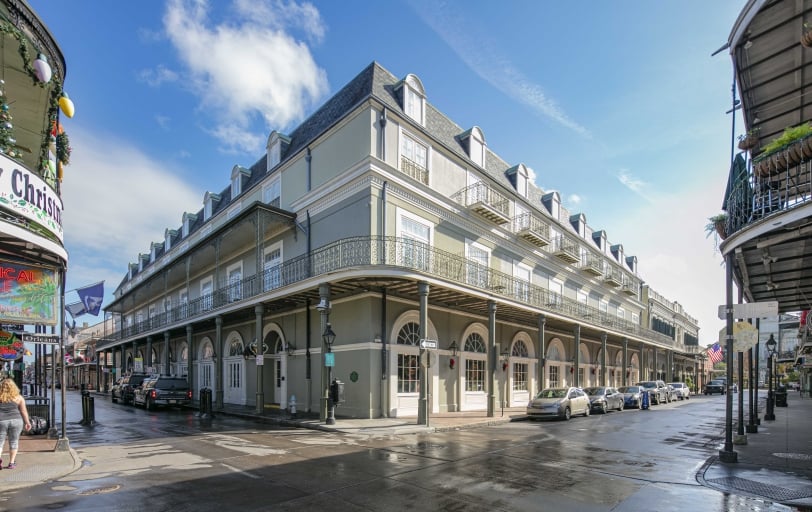 the outside corner of Bourbon Orleans hotel